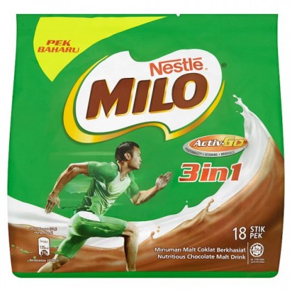 Nestle Milo 3 in 1 Activ-Go (18 Sticks x 33g) FOC 2 sachet Milo with Whole Grain Cereal (36g inside) Nestle Milo 3 in 1 Activ-Go (18 Sticks x 33g) FOC 2 sachet Milo with Whole Grain Cereal (36g inside)